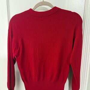 St. John Vibrant Red Crew Neck Sweater